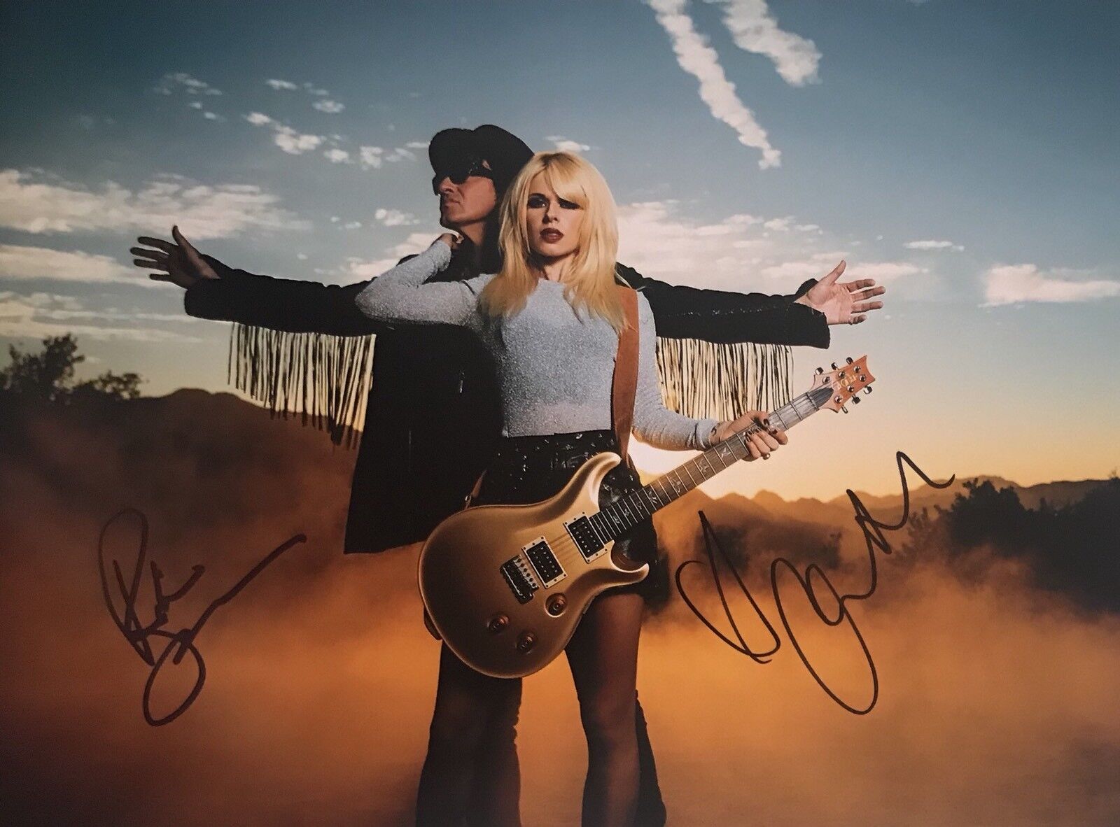 Orianthi Panagaris Richie Sambora Dual Signed Autographed 11x14 Photo Poster painting Coa