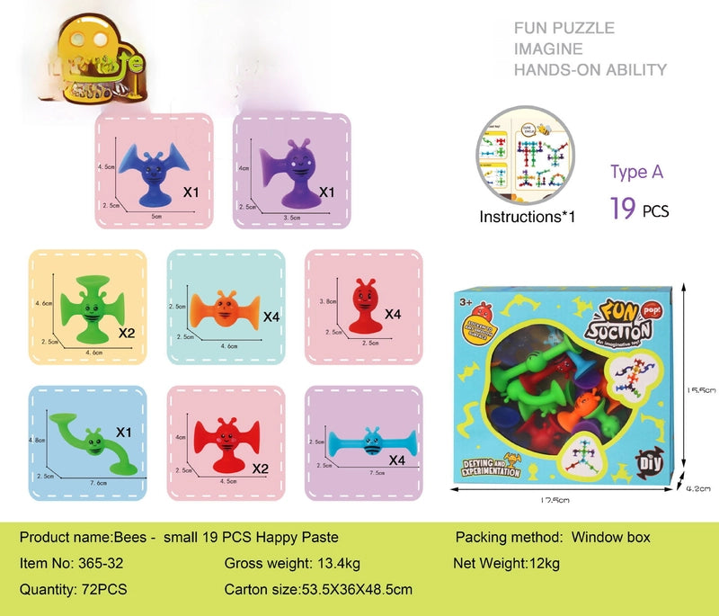 Hot Sale New Bee Sucker Varied Soft Building Blocks Suction Music Sticky Music Educational Children’s Toys