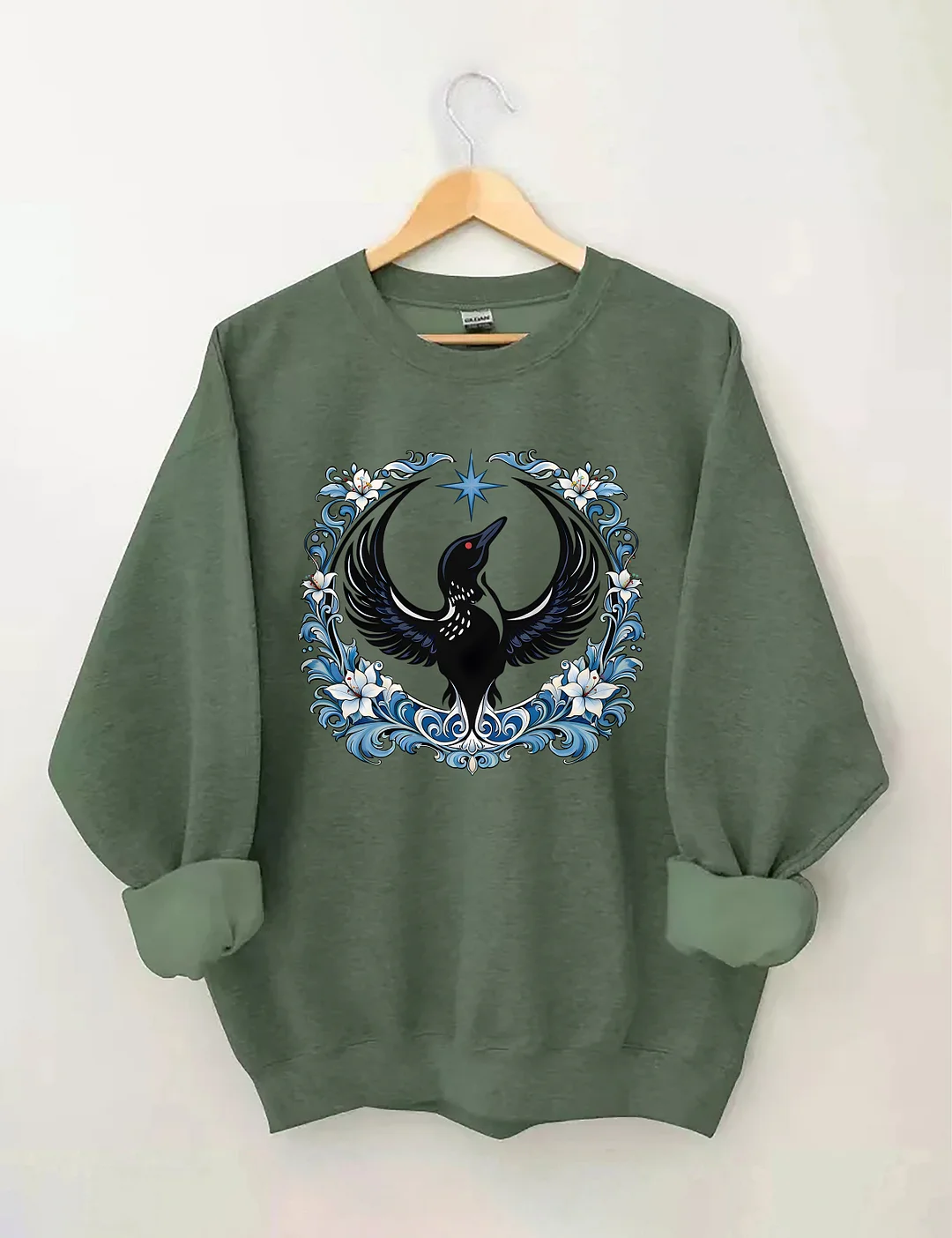 Floral Minnesota Loon Bird Sweatshirt