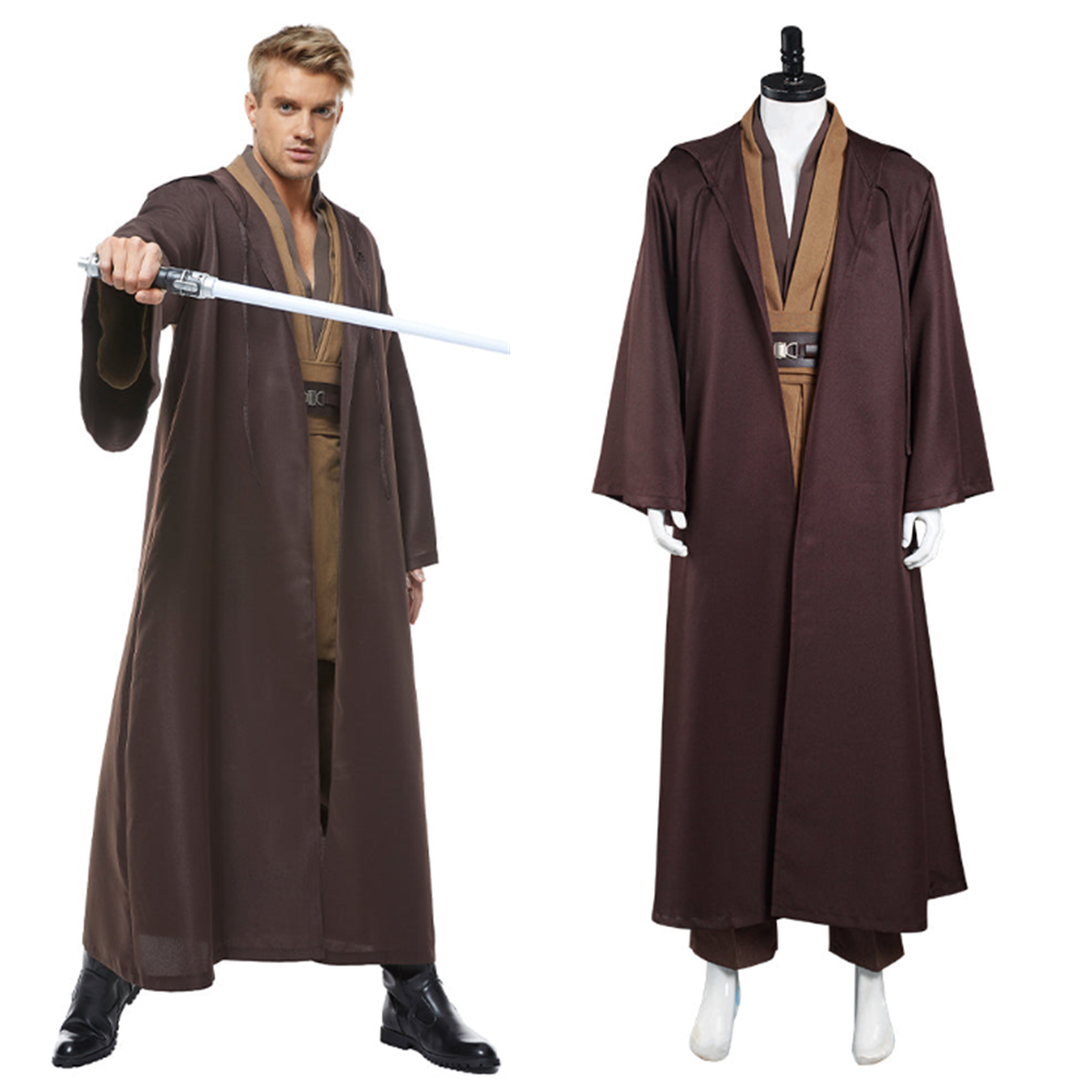 Movie Kenobi Jedi TUNIC Cosplay Costume Brown Version Halloween Carnival Suit