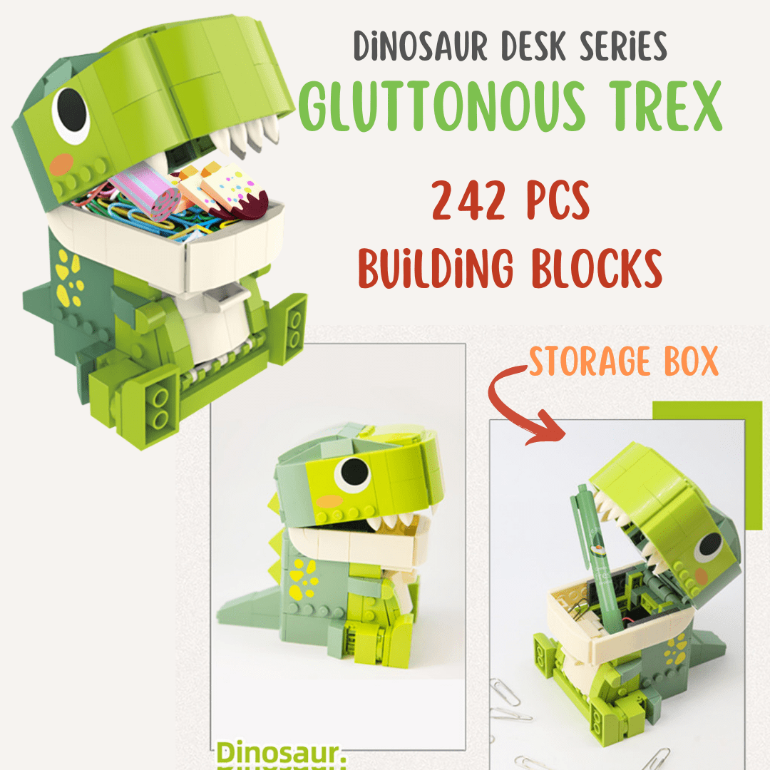 Fun Desk Series Dinosaur Assembled DIY Building Blocks Toy Set Photo Frame