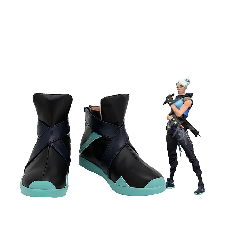 Valorant Jett Black Shoes Cosplay Accessories Halloween Carnival Props