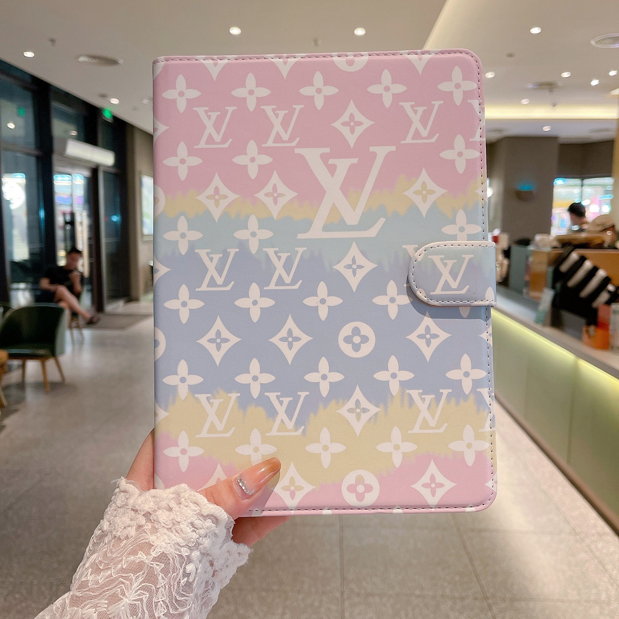 LV Luxury Louis Vuitton Canvas Monogram Leather Fresh Summer Theme Pattern Apple iPad case ProCaseMall
