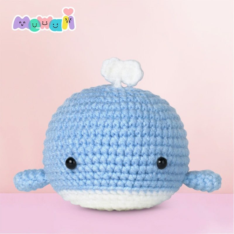 Mewaii Crochet Kits Blue Crochet Whale For Beginners Kits with Easy Peasy Yarn
