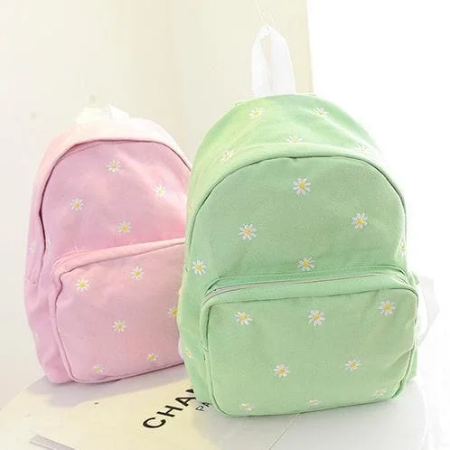 5 Colors Mori Girl Floral Pastel Canvas Backpack SP178912