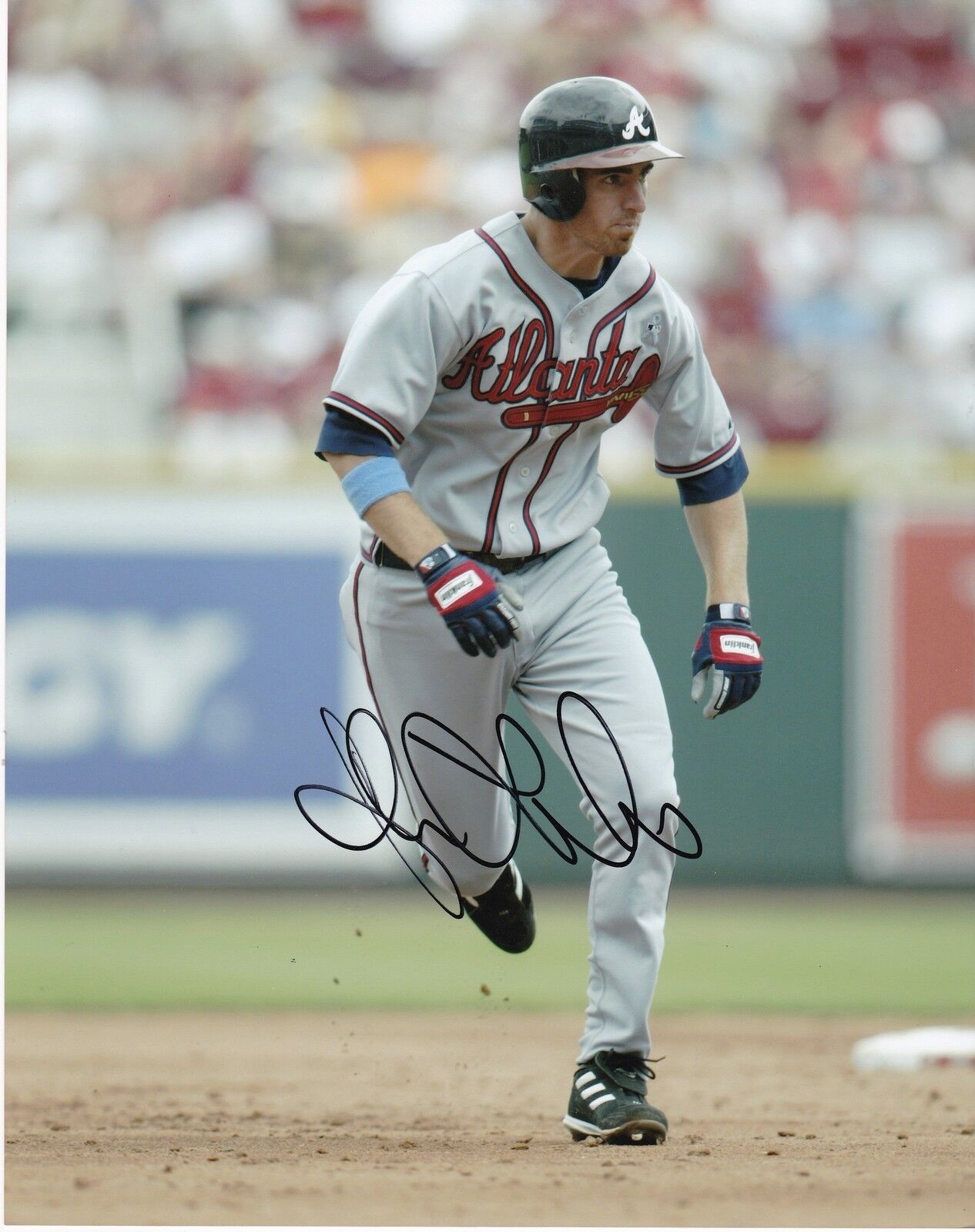 ADAM LAROCHE ATLANTA BRAVES ACTION SIGNED 8x10