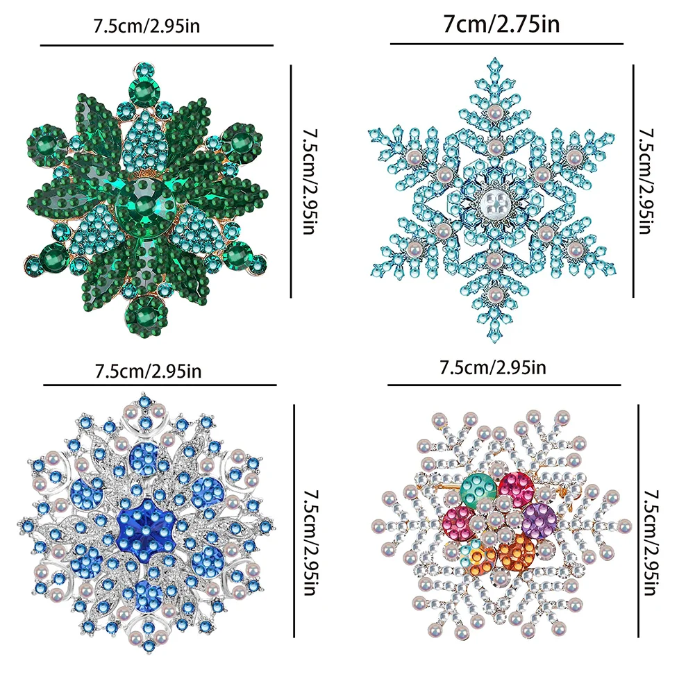 4pcs Mandala DIY Diamond Painting Brooch Brooch Jewelry Kit DIY Diamond Pins