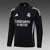 2025/2026 Real Madrid Half-Pull Training Suit Black Football Shirt 1:1 Thai Quality Set
