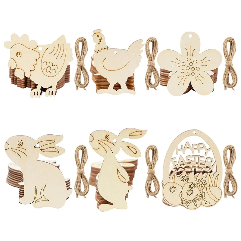 Easter Decoration for Home Wooden Easter Egg Holder Shelves DIY Craft Handmade Ornaments Kids Gift Happy Easter Party Decor 2022