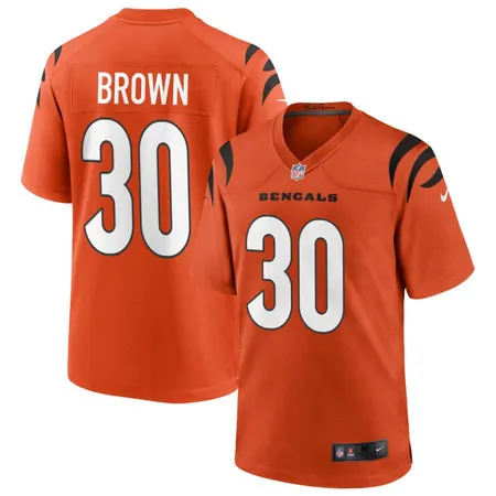 Men's Cincinnati Bengals #30 Chase Brown Orange Game Jersey