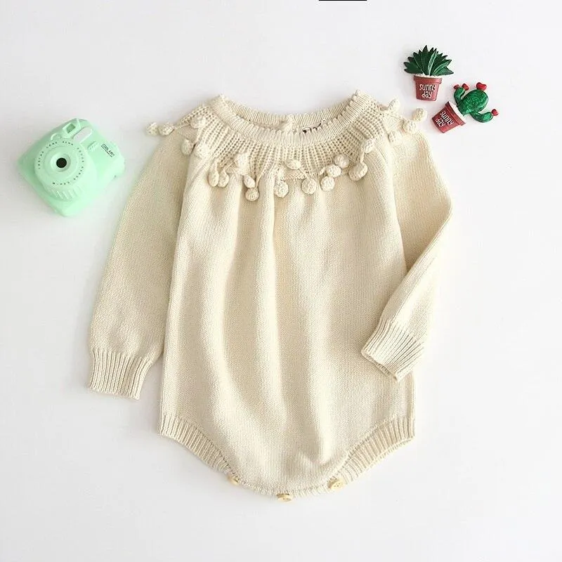 Baby Girls Knitting Romper 2019 Autumn Red Girl Clothes Newborn Baby Girl Clothes Fashion Knitted Romper Overalls Autumn Sweater