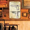 Colt 1911 brevet d&rsquo;arme &agrave; feu - Panneaux en &eacute;tain m&eacute;tallique(20*30cm/30*40cm)