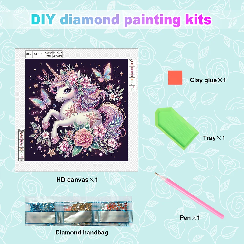 Diamond Painting - Partial Special Shaped Drill - Unicorn(Canvas|30*30cm)