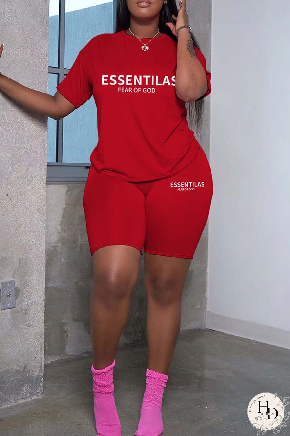 Black Casual Letter Print Solid Basic O Neck Short Sleeve Two Pieces