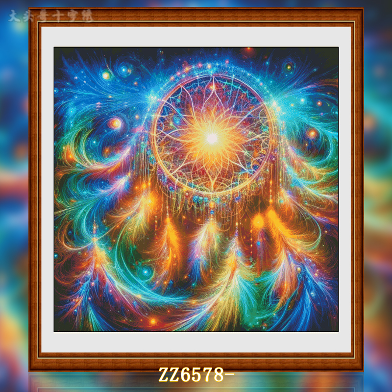 [With metal thread] [ZZ6578-Starry sky dream catcher] Cross stitch 2024 new printing self-embroidery Painting Fairy Cross Stitch