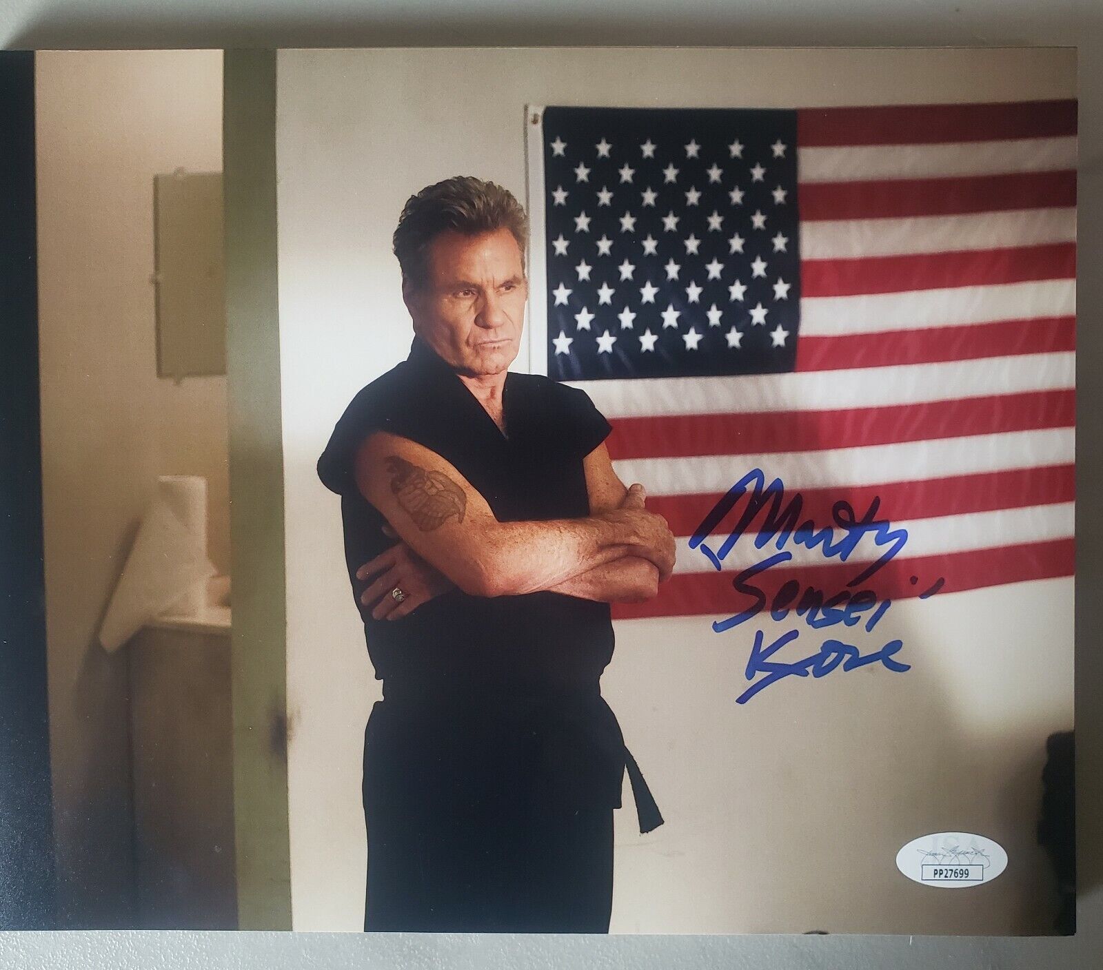 8X10 Autographed by Martin Kove in Cobra Kai. JSA