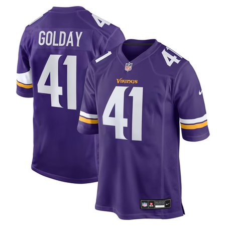 Men's Minnesota Vikings #41 Jake Golday Purple 2026 NFL Draft Game Jersey