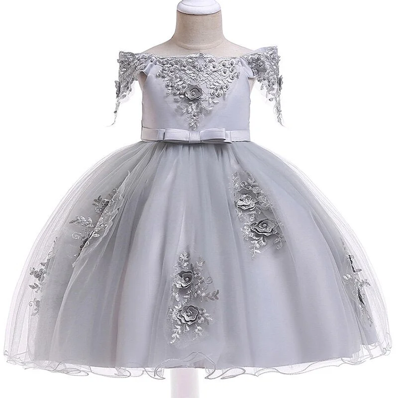 Summer Flower Weddings Princess Dress for Girl Evening Birthday Ball Gowns Party Dresses Children Bridesmaid Kid Clothes Costume