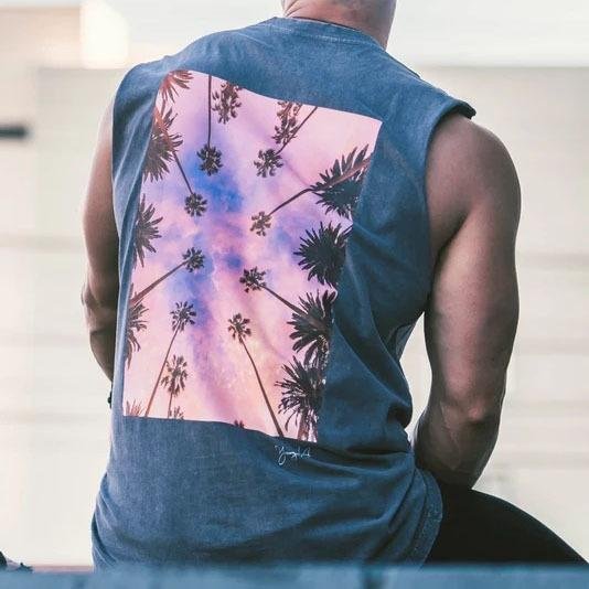 Palm tung tree sunset vest