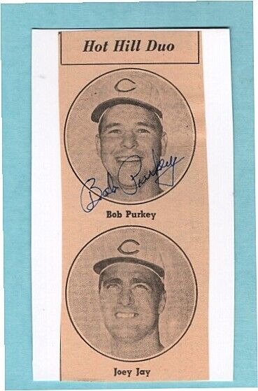 1961 BOB PURKEY-CINCINNATI REDS AUTOGRAPHED Photo Poster painting ON 3X5 CARD-(d.2005)