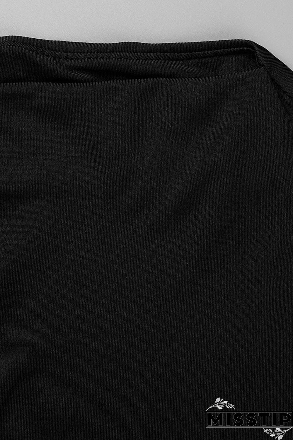 Black Fashion Casual Solid Patchwork Off the Shoulder Long Sleeve Dresses