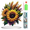 (US Local)Flower Double Sided Effect Table Top Diamond Painting Desktop Ornaments Kit (Sunflower A)