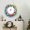 2D Flat DIY Christmas Snowman Acrylic Diamond Painting Clock Pendant Home Decor