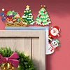 (US Local)Christmas Tree Santa Claus Snowman Diamond Painting Door Corner Sign for Home