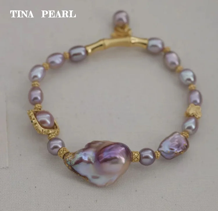 2025 TINA Jewelry Freshwater pearl colorful Baroque bracelet
