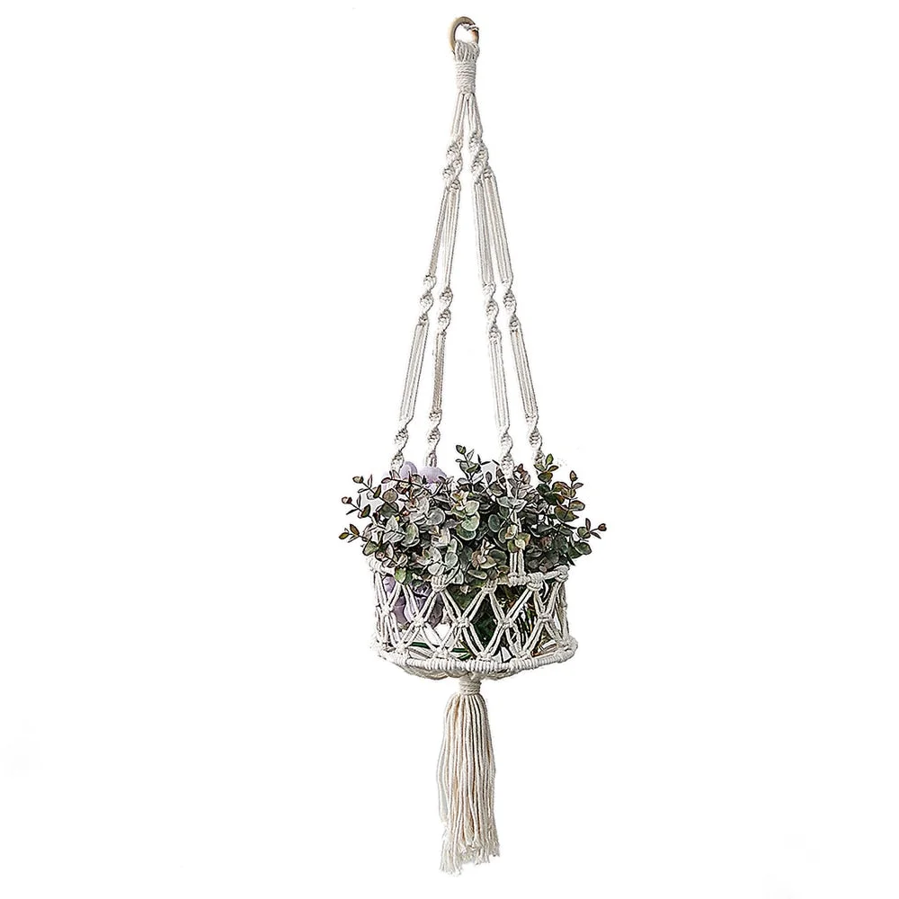 3 Tier Macrame Hanging Basket Boho Home Decor Flower Plant Holder Hanging Fruit Basket for Kitchen Indoor Outdoor Decorative