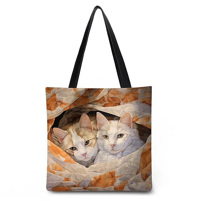 Style & Comfort for Mature Women Women's Cat Print Handbag Totes Shoulder Bags