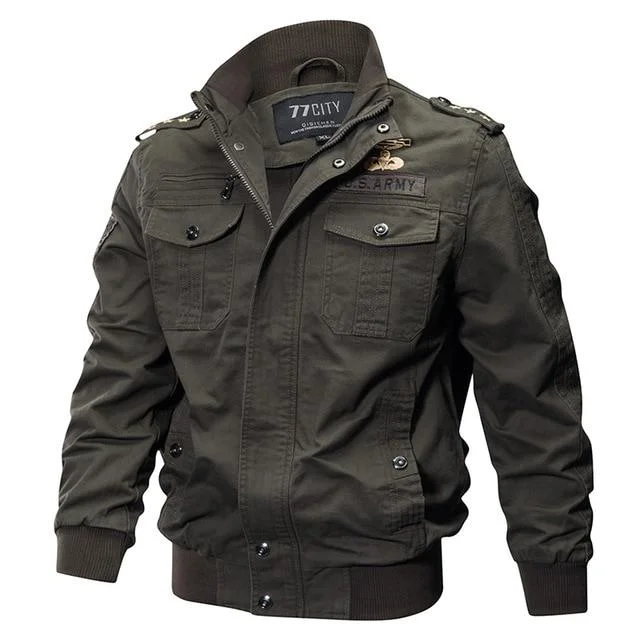 Men Plus Size Jacket Cotton Pilot Jacket Coat Army Men's Bomber Jackets Cargo Flight Jacket
