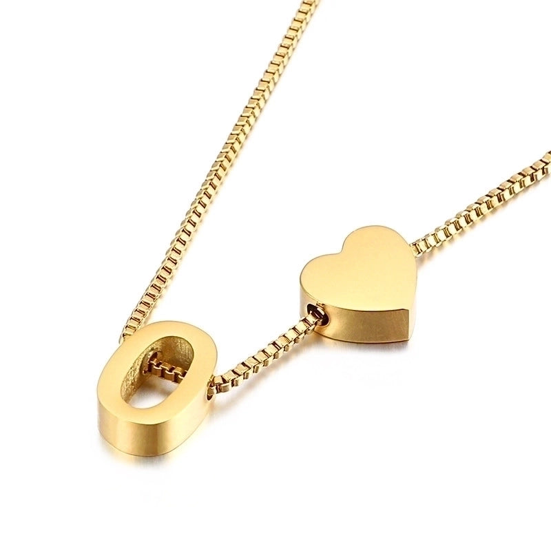 Titanium Steel 18K Gold Plated Korean Style Plating Letter Necklace