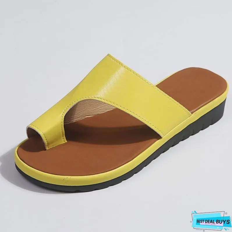 Women Leather Shoes Comfy Platform Flat Ladies