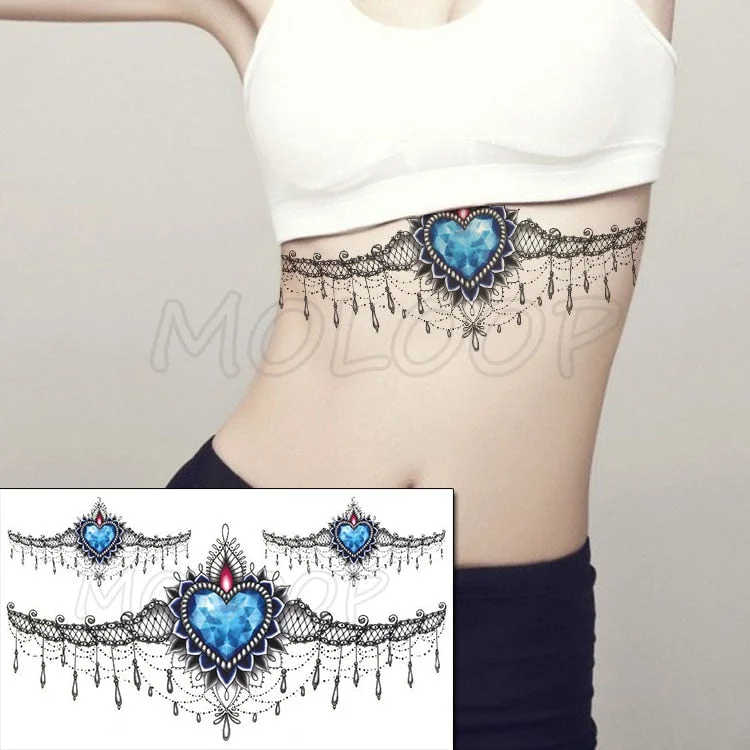 Temporary Tattoo Sticker Plant Leaf Flower Like Butterfly Sexy Chest Back Fake Tatoo Waterproof Flash Tatto Art for Woman Girl