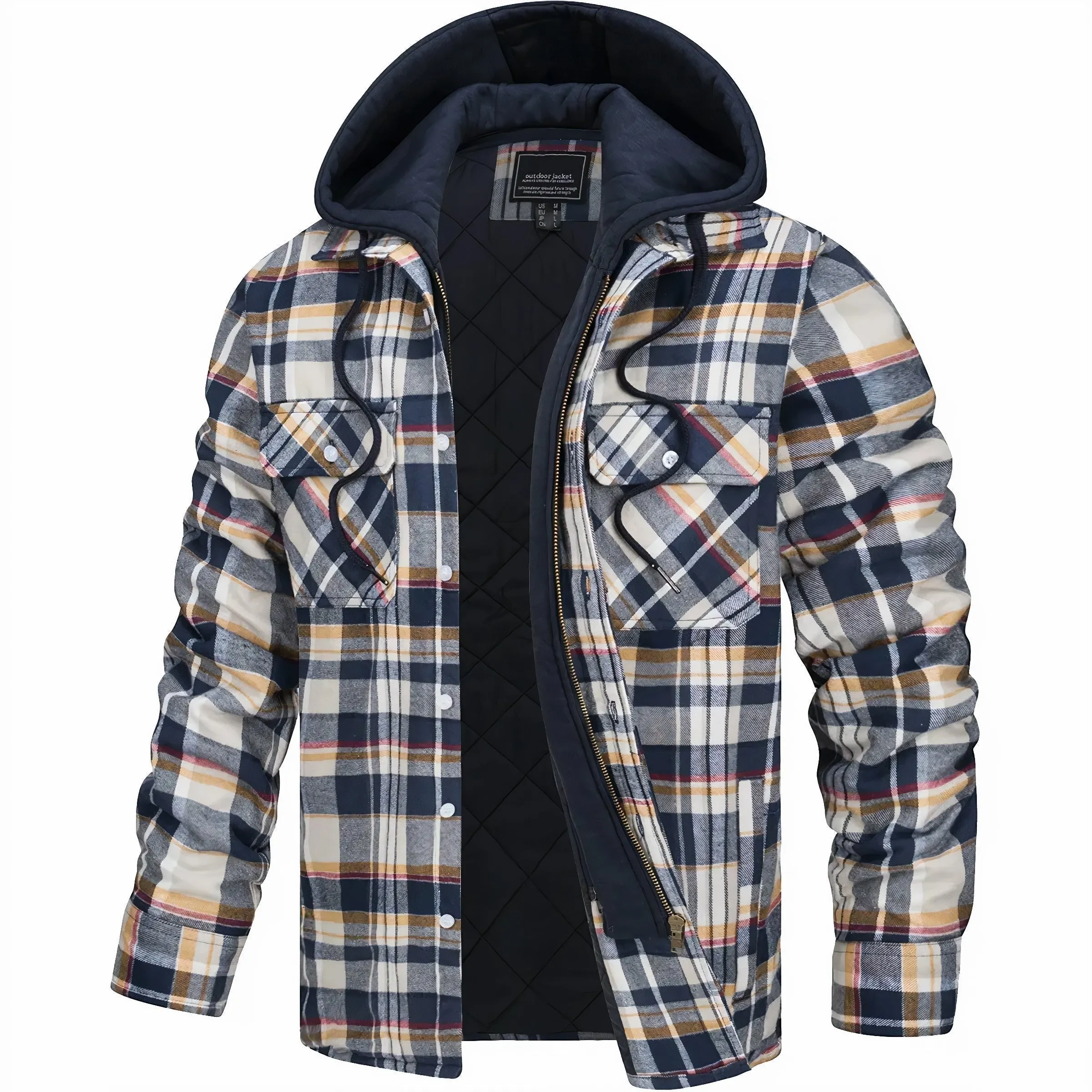 Men's Insulated Plaid Jacket &ndash; Lightweight Warm Winter Layer