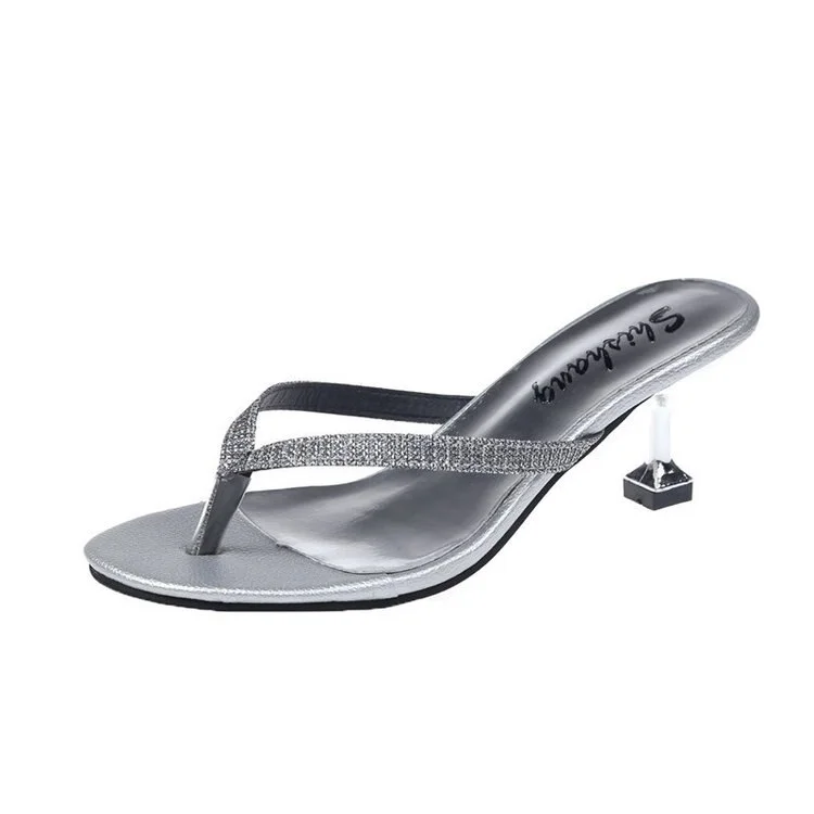 Tanguoant Bohemia Summer Flip-Flops Pumps Thin Heels High Sexy Black Open Toe Women Sandals Simple High-heel Lady Footwear Gladiator