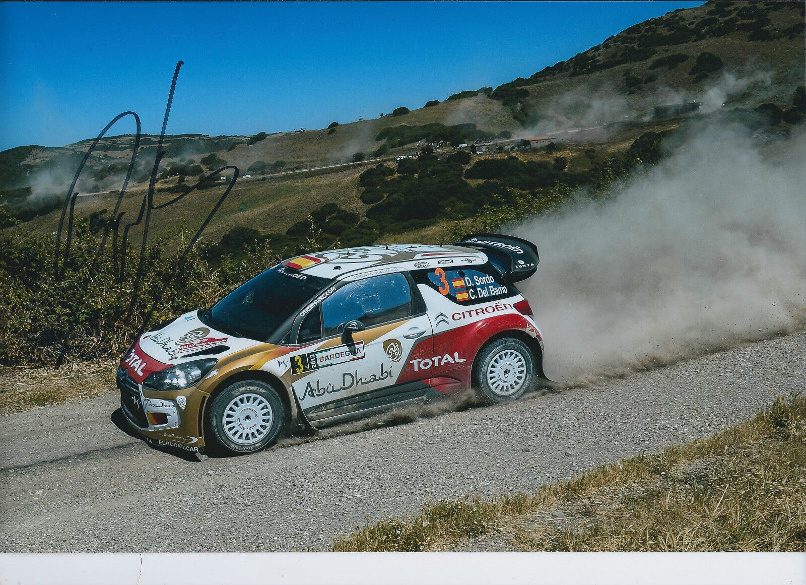 Dani SORDO Signed 12x8 Photo Poster painting Autograph AFTAL COA Citroen WRC Sardinia ITALY