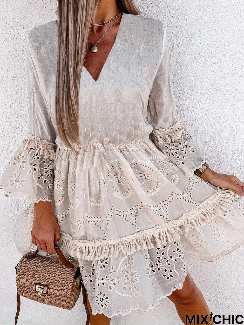 Embroidery Cotton Vacation Dress