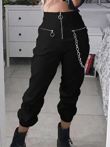 pornhint Pornhint Goth Dark Cargon Gothic Women Loose Pants High-Waist Summer Pants Fashion Hip Hop Harajuku Wide Long Trousers 2023 Korean Pants