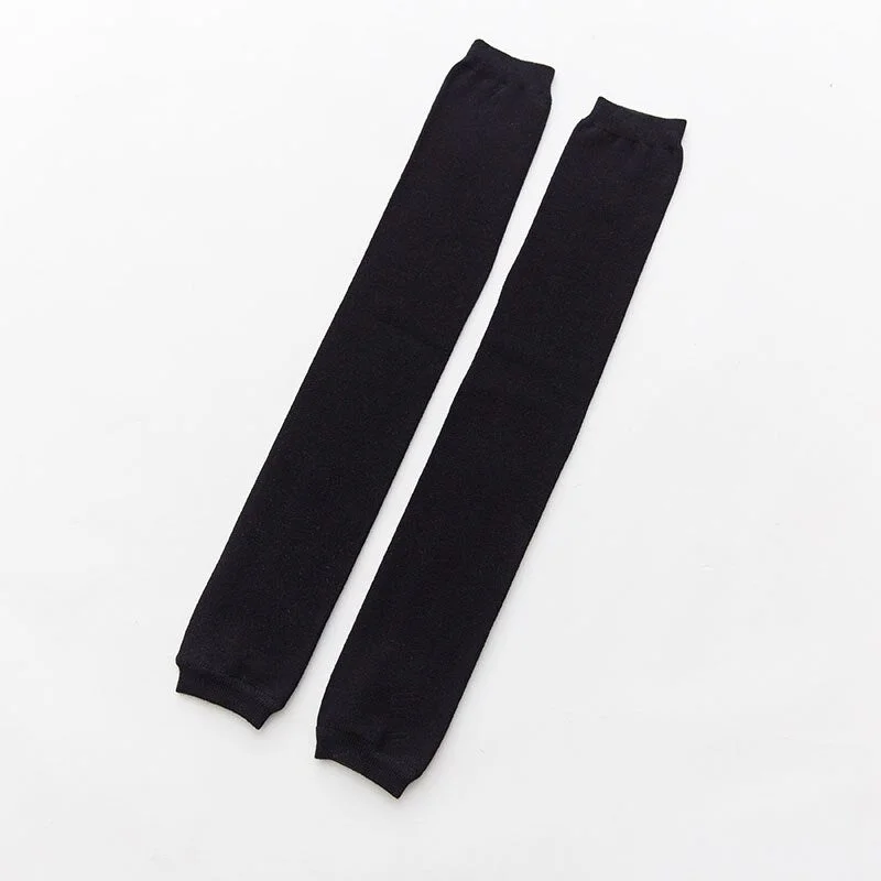 Leg Warmers Women Winter Warm Cotton Straight Keep-knee Simple Elegant Womens All-match Korean Style Long Over The Knee Female