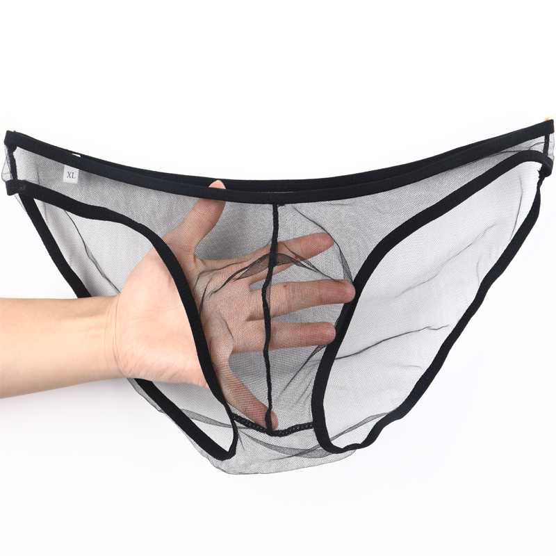 Men's Low Rise Sexy Mesh Sheer See Through Breathable Briefs
