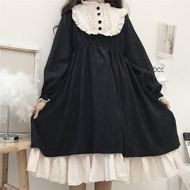 Japanese Kawaii High Waist Ruffled Sweet Lolita Dress SP16609R