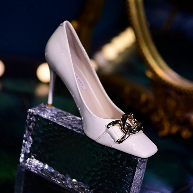 2021 Brand Women White Green Heels Pumps Scarpins Luxury Office Ladies Designer Prom Stiletto 8cm High Heels Dress Party Shoes