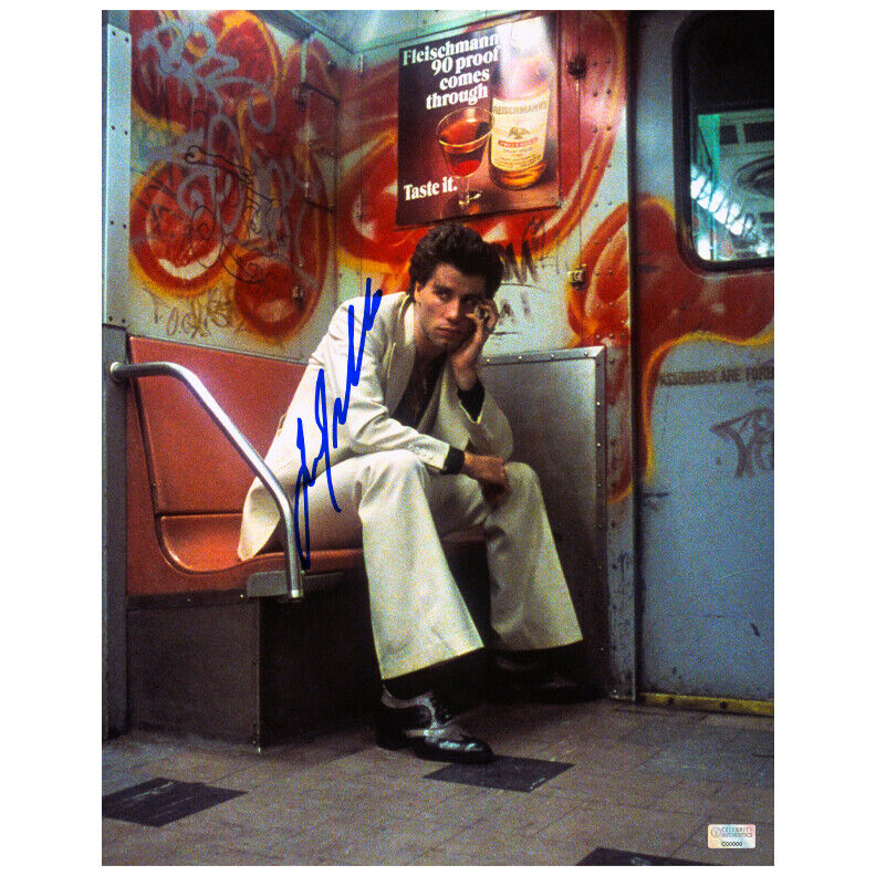 John Travolta Autographed Classic Saturday Night Fever Tony Manero 11x14 Photo Poster painting