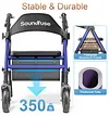 Soundfuse Rollator Walkers for Seniors with Seat, Foldable Lightweight Rolling Walker with 8" Big PU Wheels, Ergonomic Seat, Dual Height Adjustment