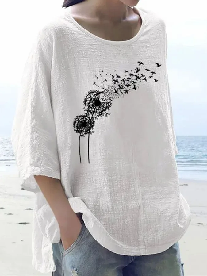 Casual Holiday Printed 3/4 Sleeve Shirt