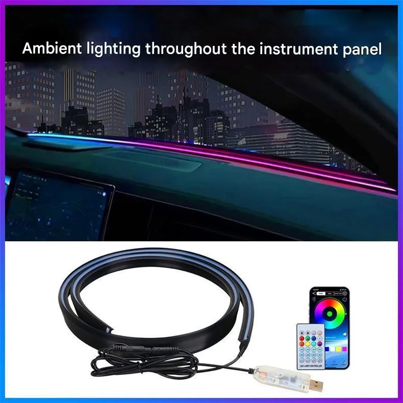 Car dashboard ambient light strip modification