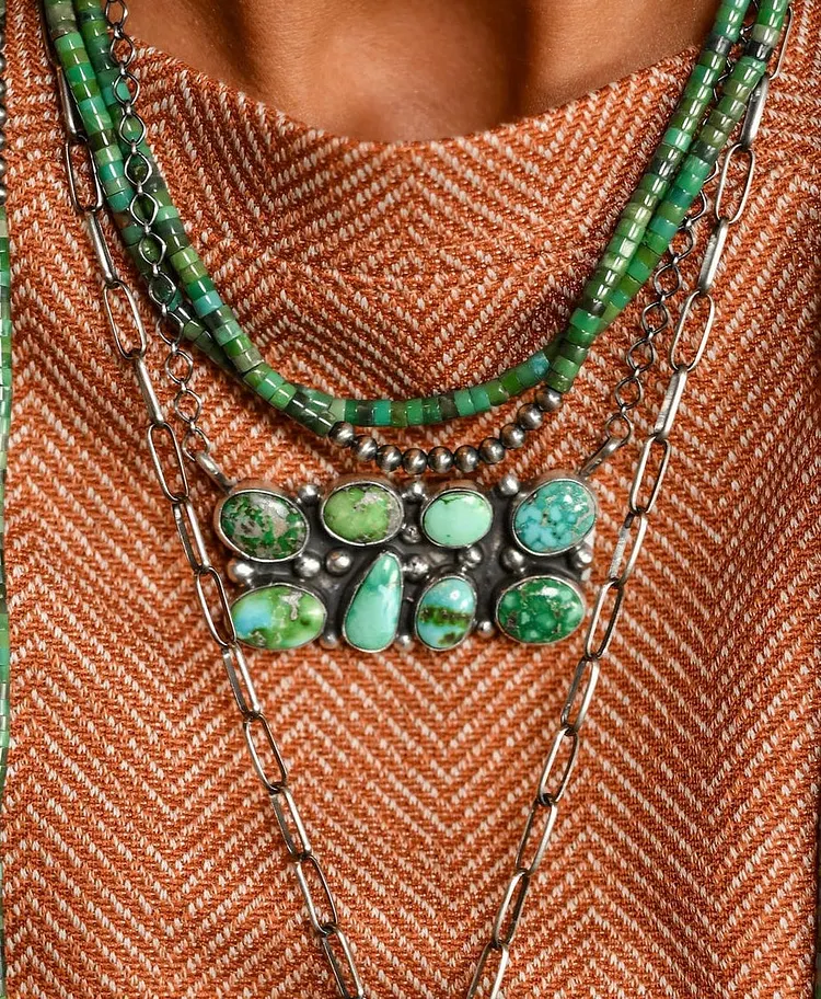 Sonoran Gold Turquoise Cluster Necklace & Earrings