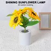 A sparkling sunflower lamp a twinkling sunflower tree three-color lighting realistic 3D design USB c